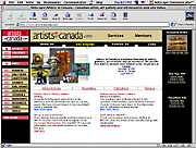 Artists in Canada web site