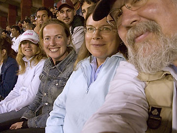 Four gringos at a baseball game in Sancti Spiritus
