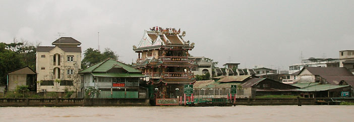 Along the waterfront of the Chao Praya River in Bangkok