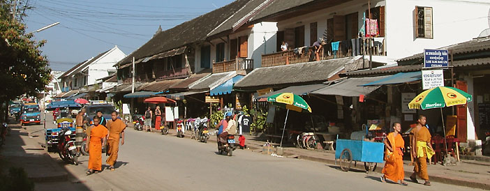 Sisavong Road seems to be the main street in Luang Prabang, Laos
