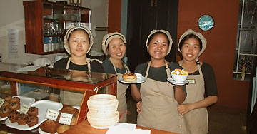 Staff at the Fresh and Healthy Bakery, also known as the Canadian Cafe.