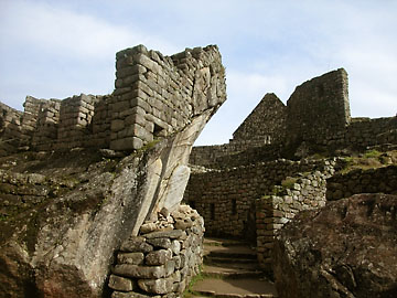 Near the main gate at Machu Picchu, overlooking the Urubamba River Valley