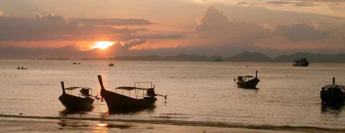 Sunset on West Railay Beach, southern Thailand