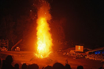 Fire event on the final night of the Woodford Folk Festival